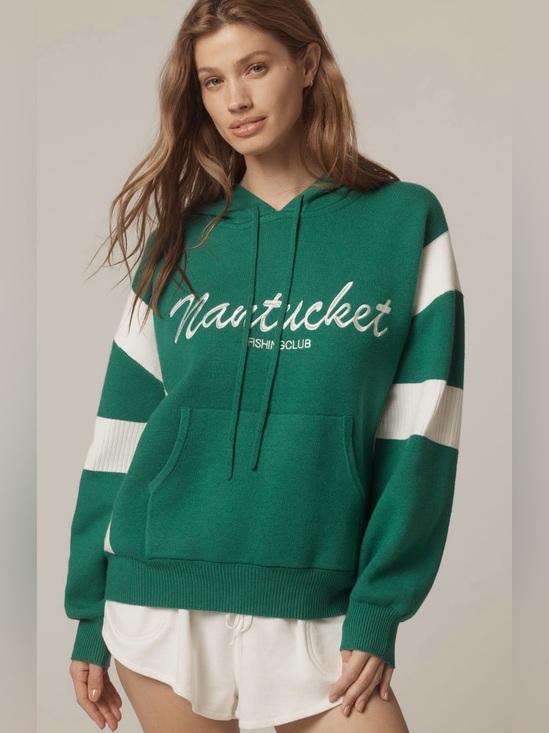 Anthropologie Tops - Anthropologie Knit Hooded Sweatshirt
in Green